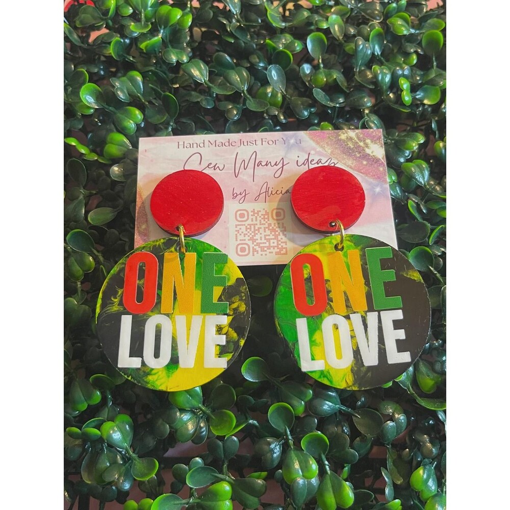 One Love Handmade Jamaican Earrings